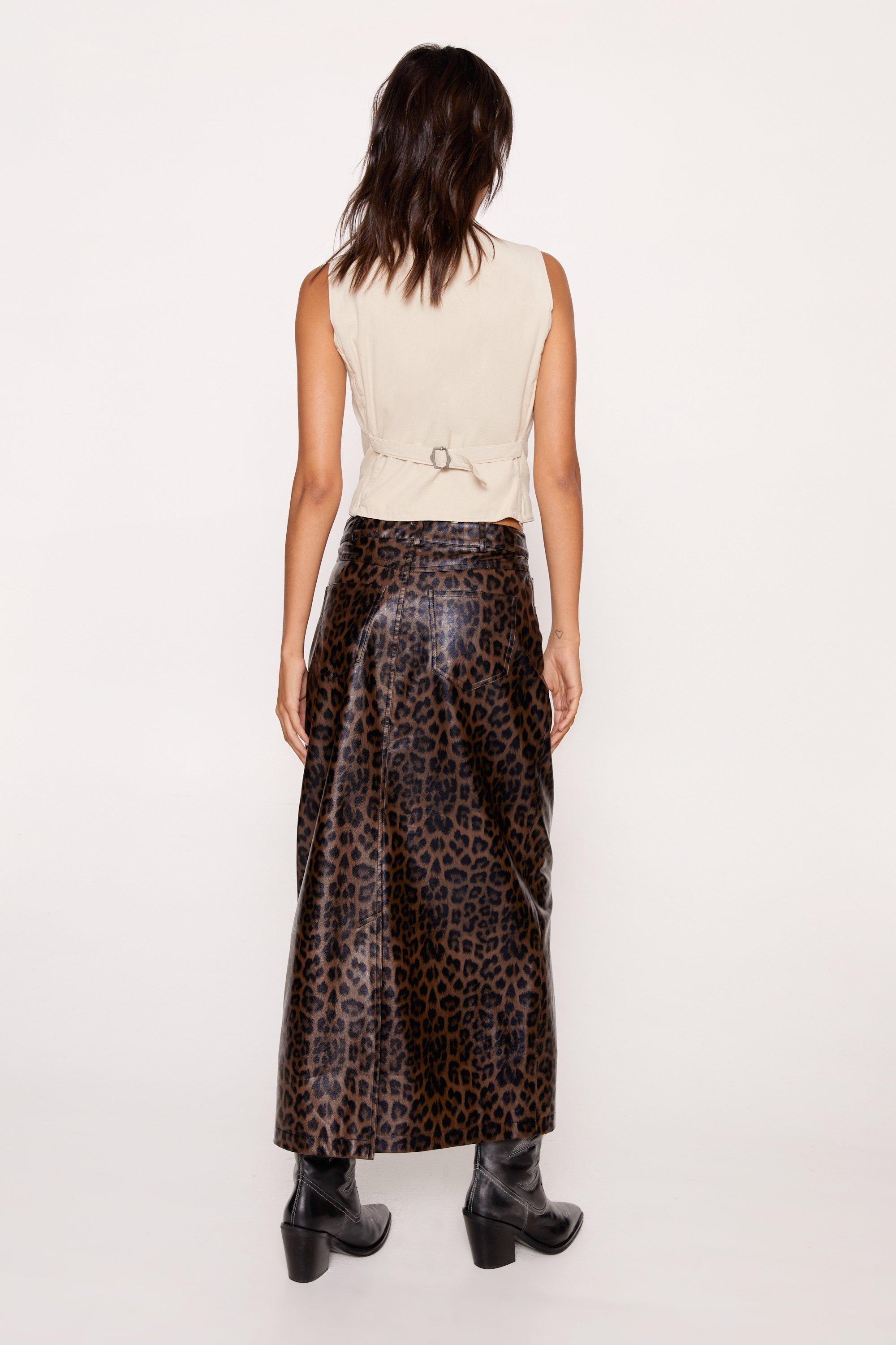 Leopard print maxi skirt xl sale