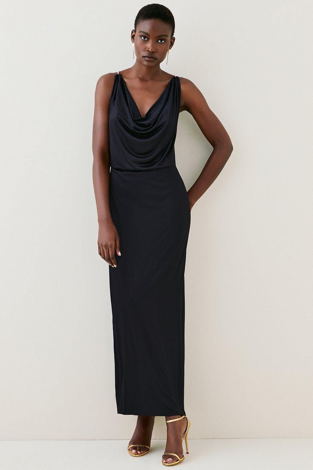 Karen millen long black sales dress