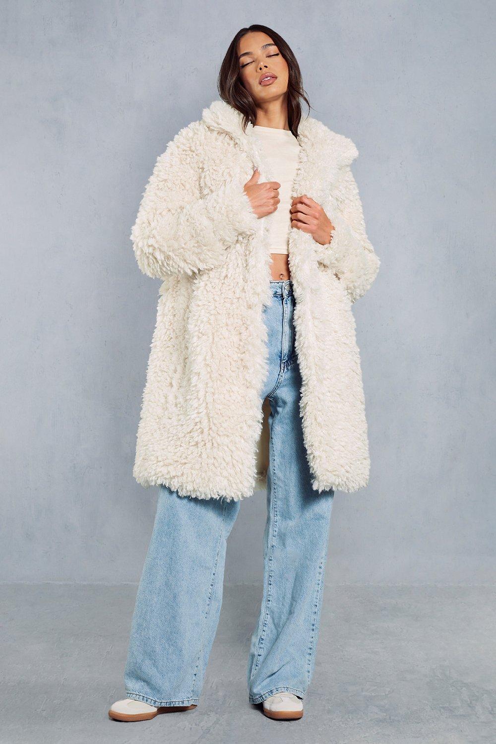 Willow & paige hot sale faux fur longline coat