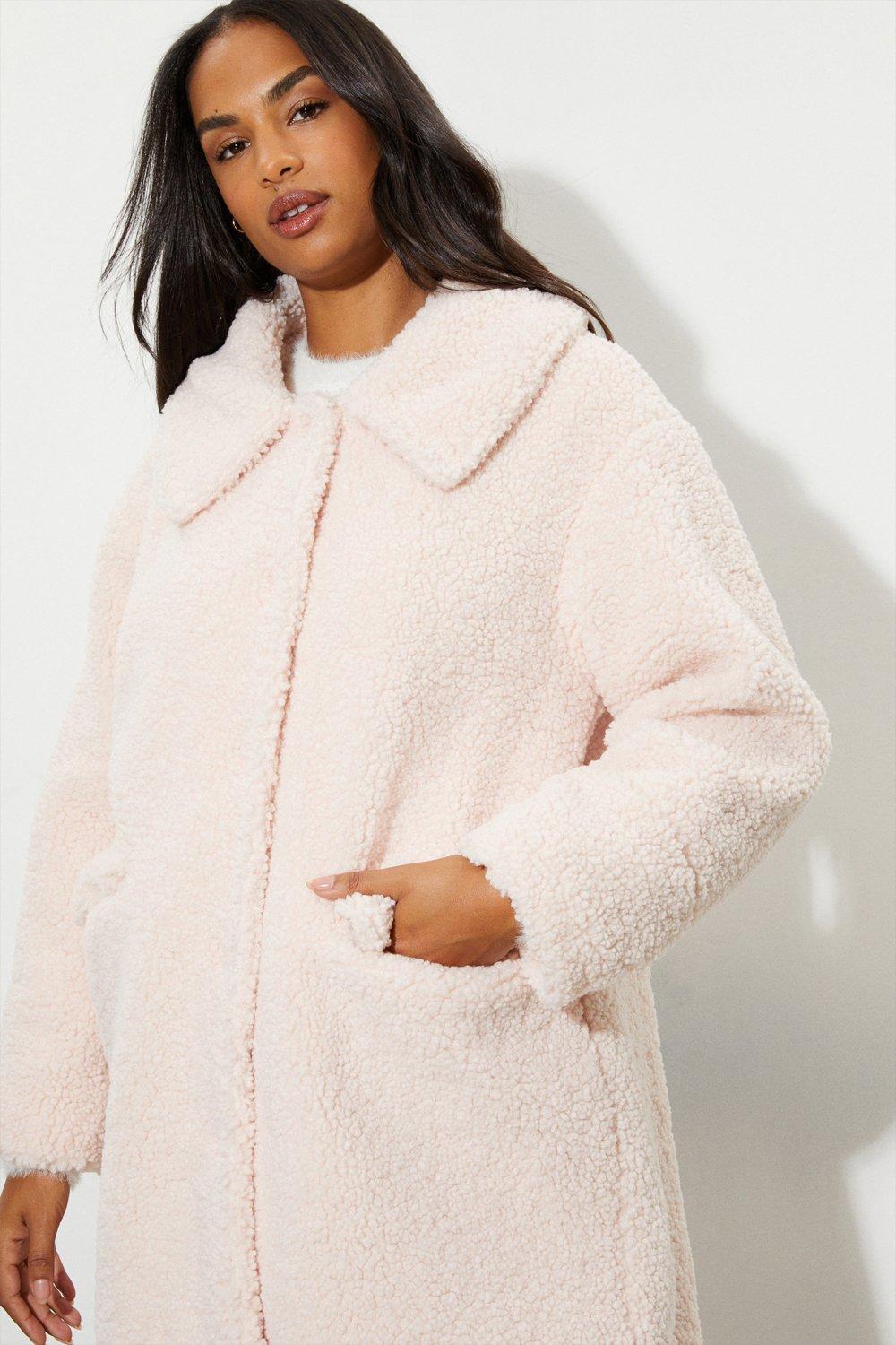 Forever 21 pink teddy coat sale