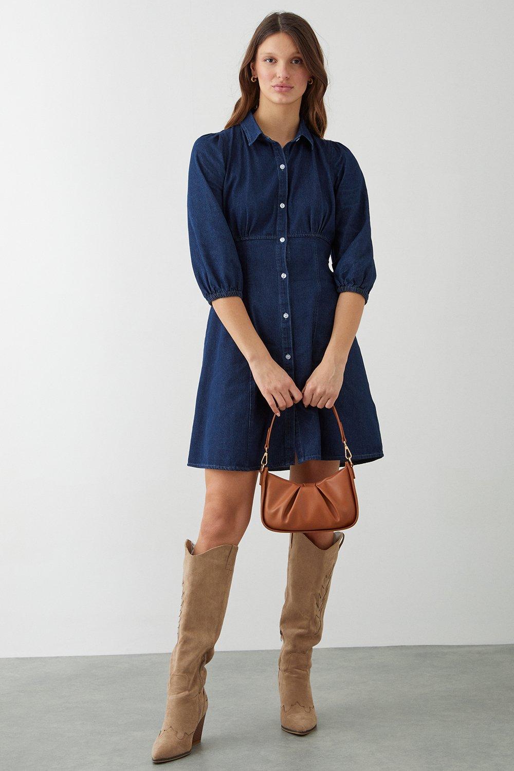 Dorothy perkins indigo sales denim shirt dress