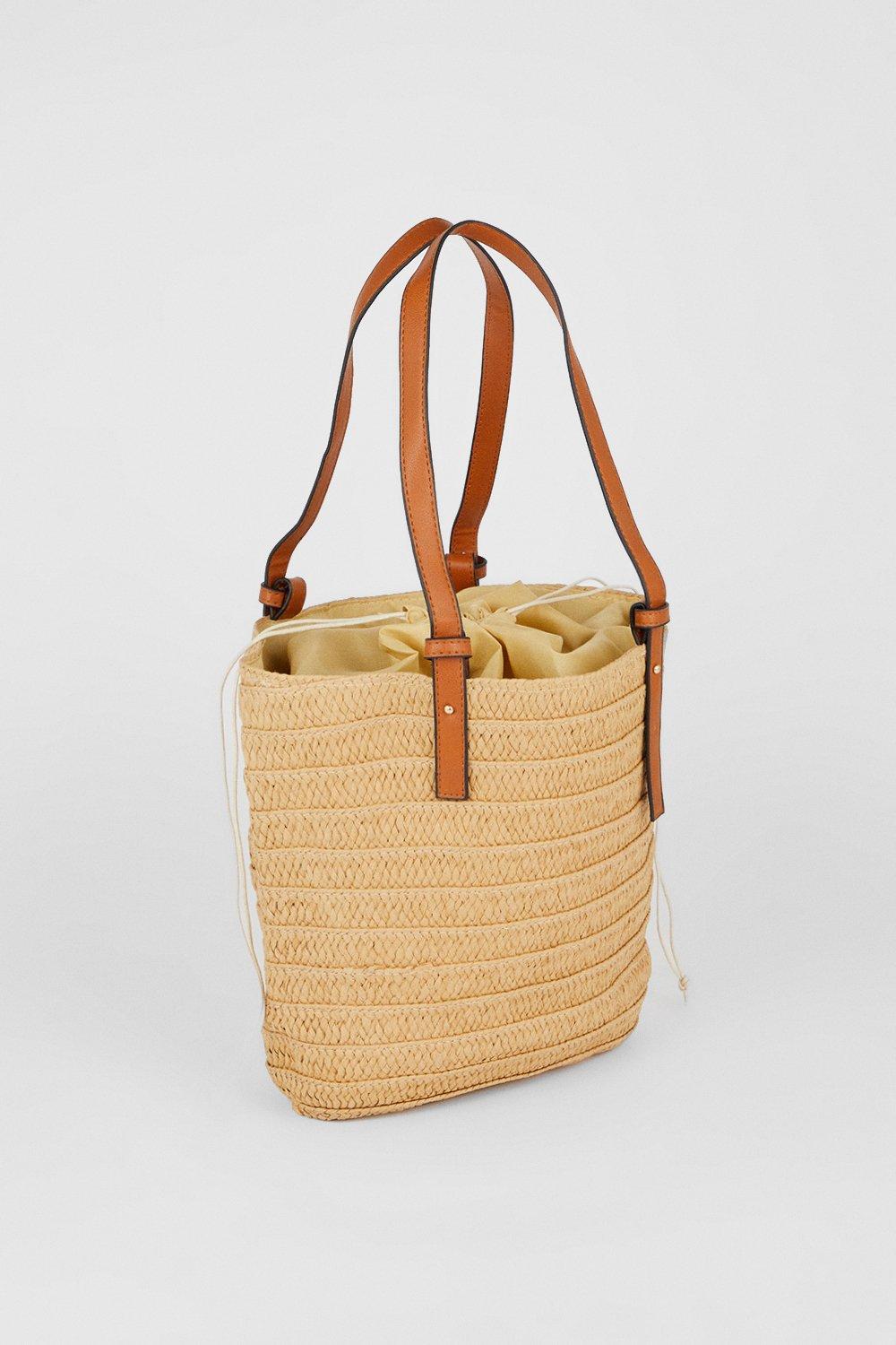 Dorothy perkins accessories discount raffia mix tote bag