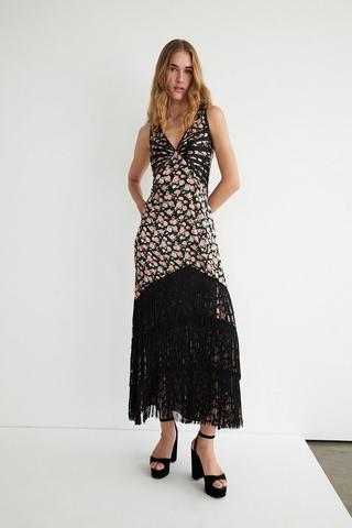 Rare London Sweetheart Plunge Maxi Dress With Lace Skirt, $111, Asos