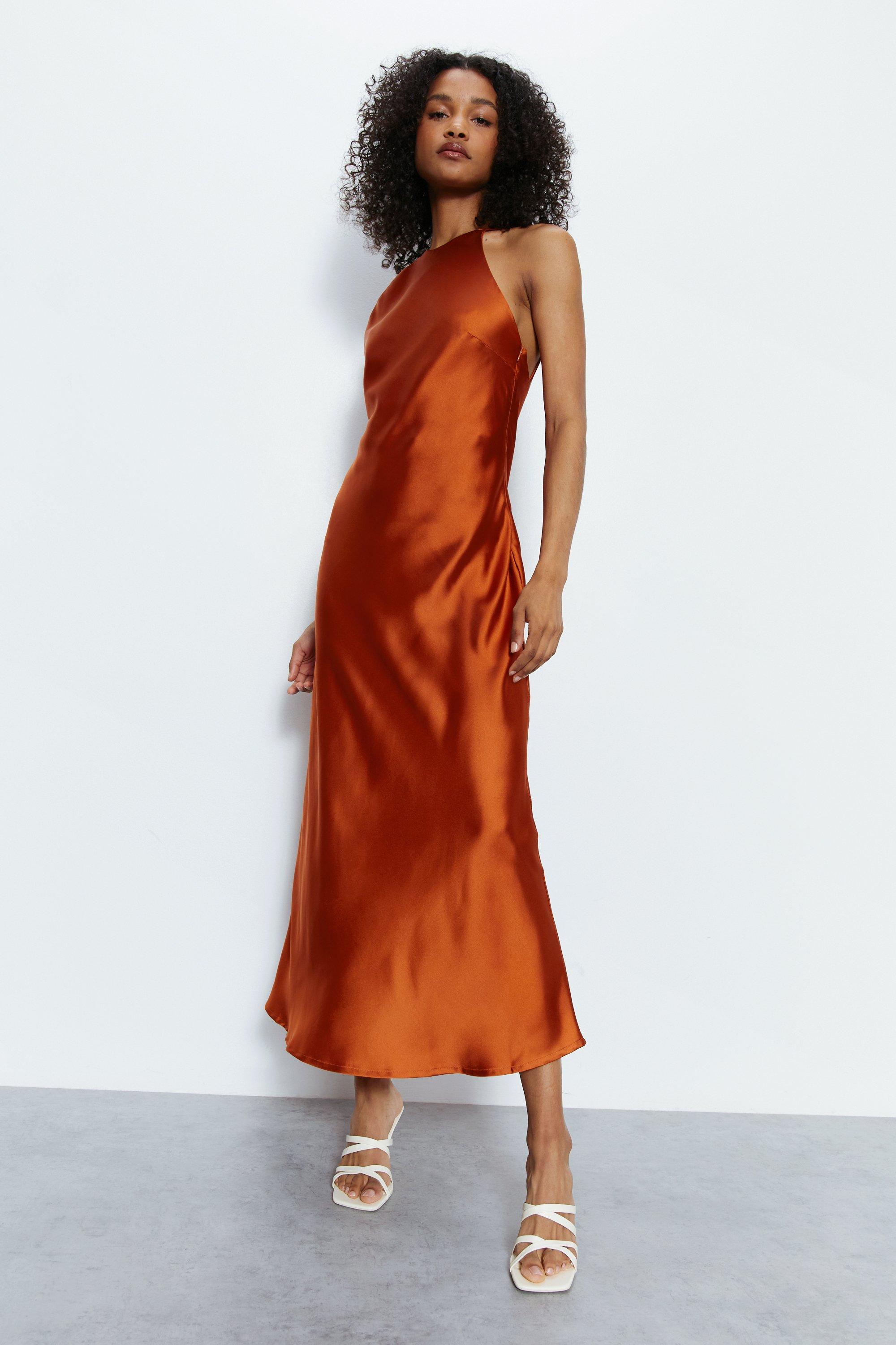 Petite satin clearance slip dress