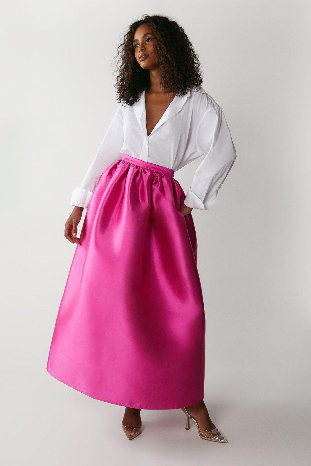 Satin midi skirt clearance warehouse