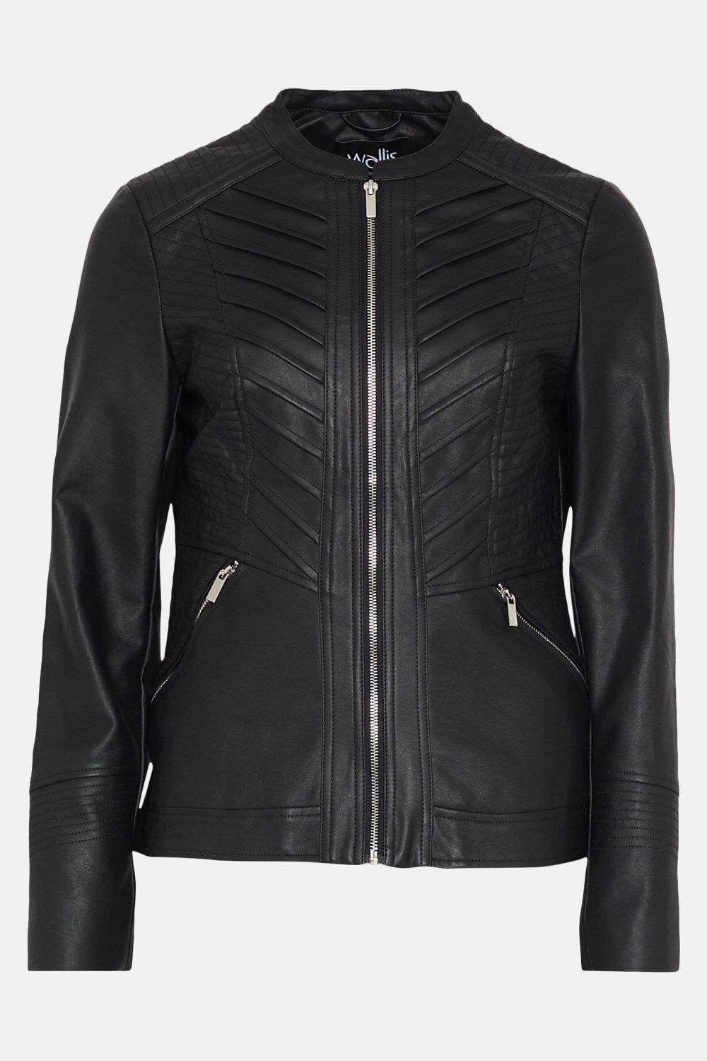 Wallis black clearance faux leather jacket