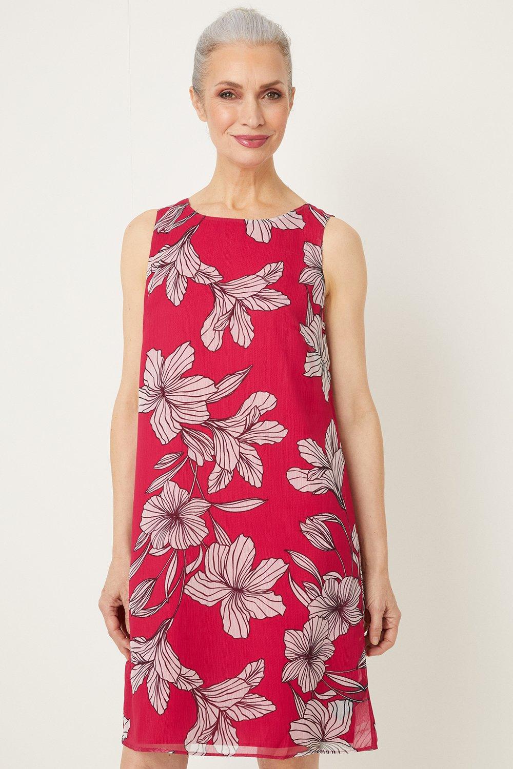 Wallis pink floral shift hot sale dress