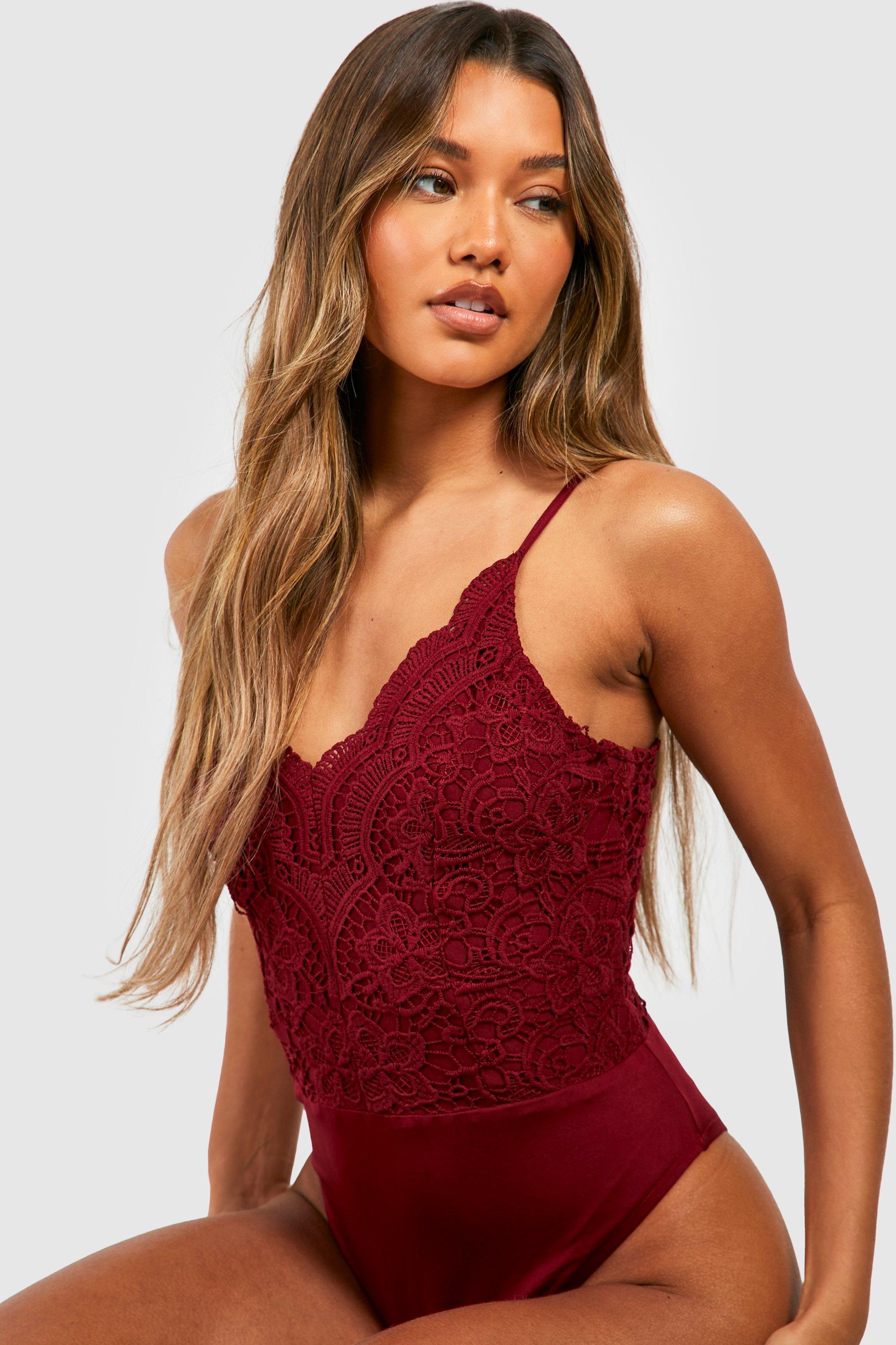 Strappy Lace Detailed Mesh Bodysuit