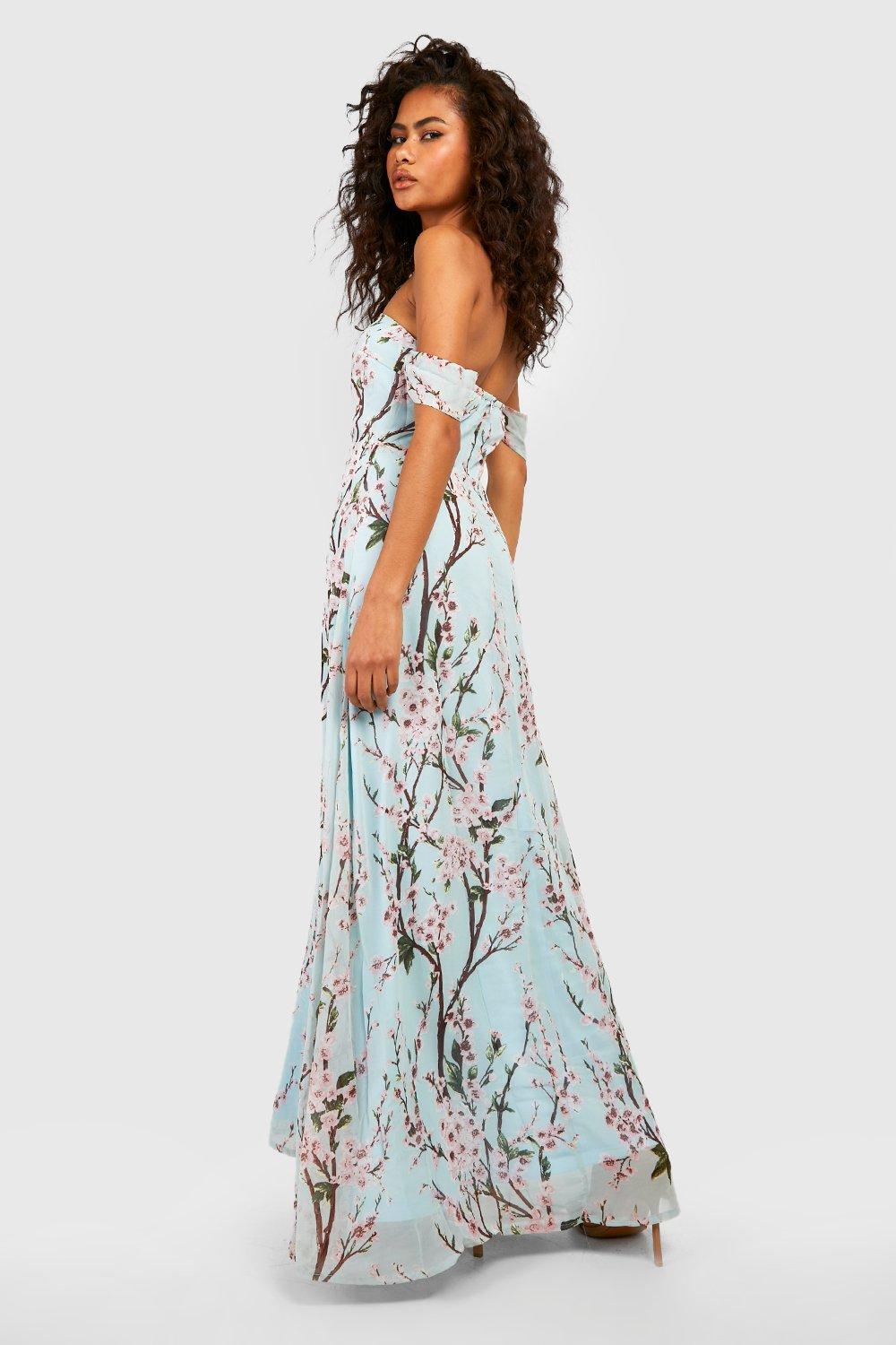 Floral off the sales shoulder maxi dress