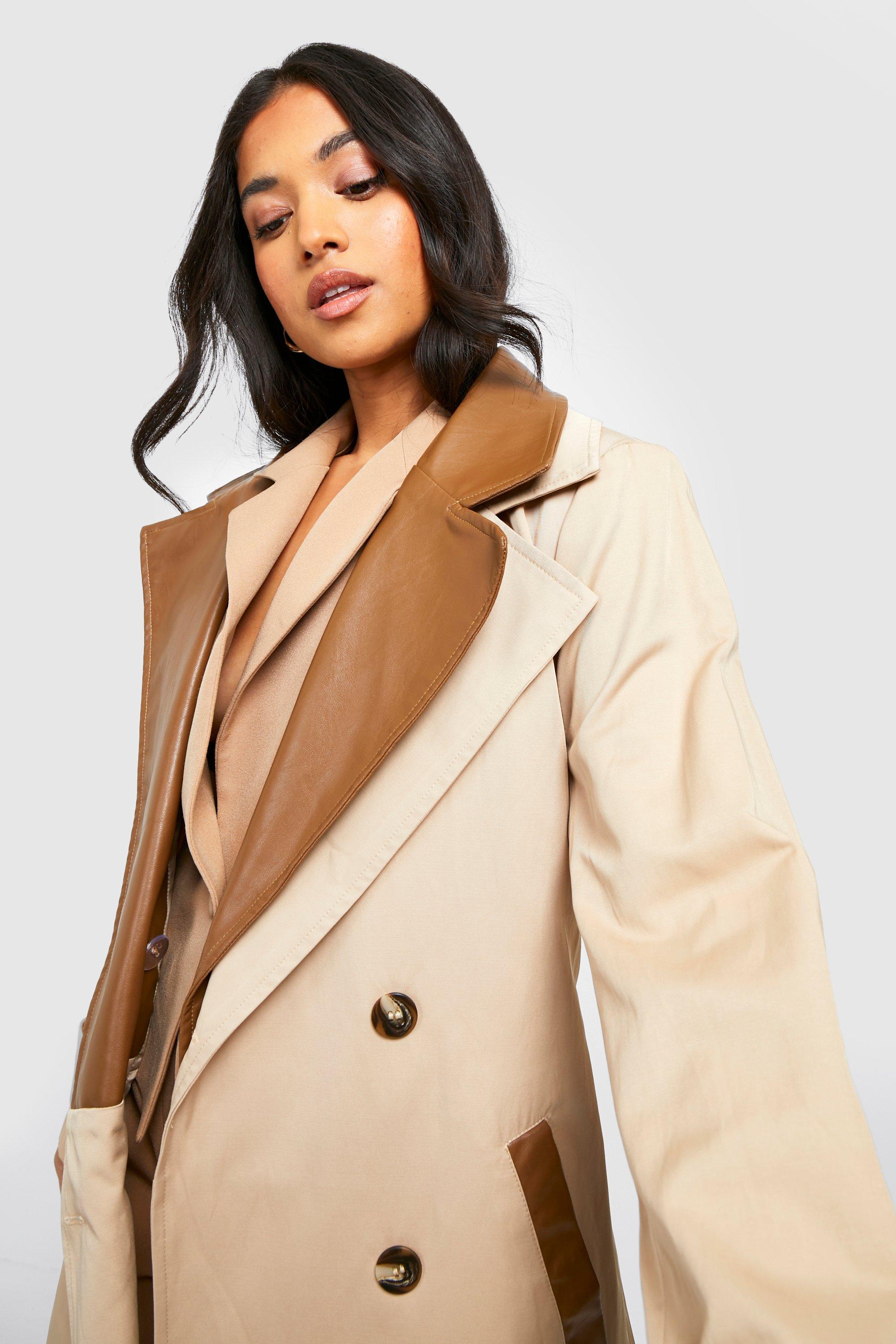 Petite belted shop trench coat