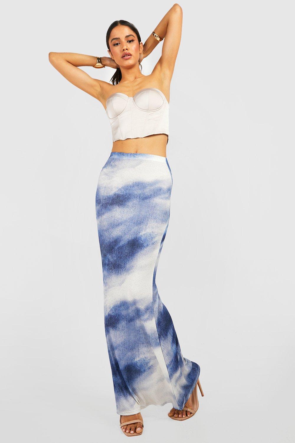 Skirts Tie Dye Drape Slip Maxi Skirt boohoo