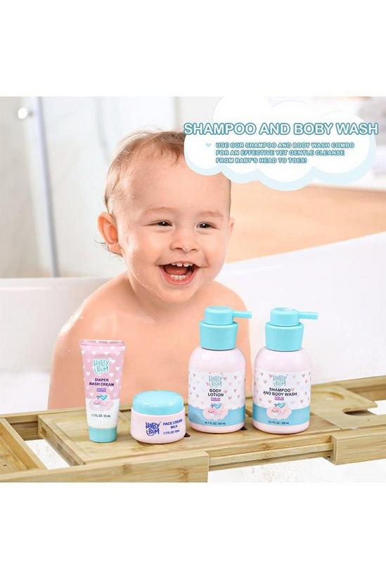 Living and Home 4Pcs Baby Bath Set Baby Wash Gift Set Included Body Wash and Shampoo 4