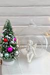 Living and Home 8cm Transparent Christmas Decoration Glass Hanging Ball Set of 6 thumbnail 2