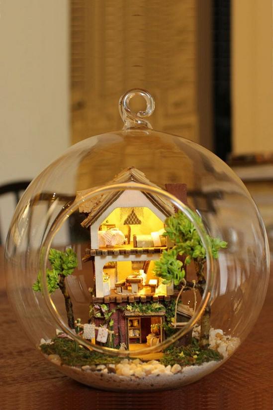 Living and Home 8cm Transparent Christmas Decoration Glass Hanging Ball Set of 6 3