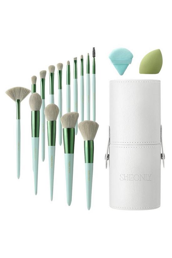 SHEONLY 14 Pcs "Sprout-Green" Professional Makeup Brush Set 1