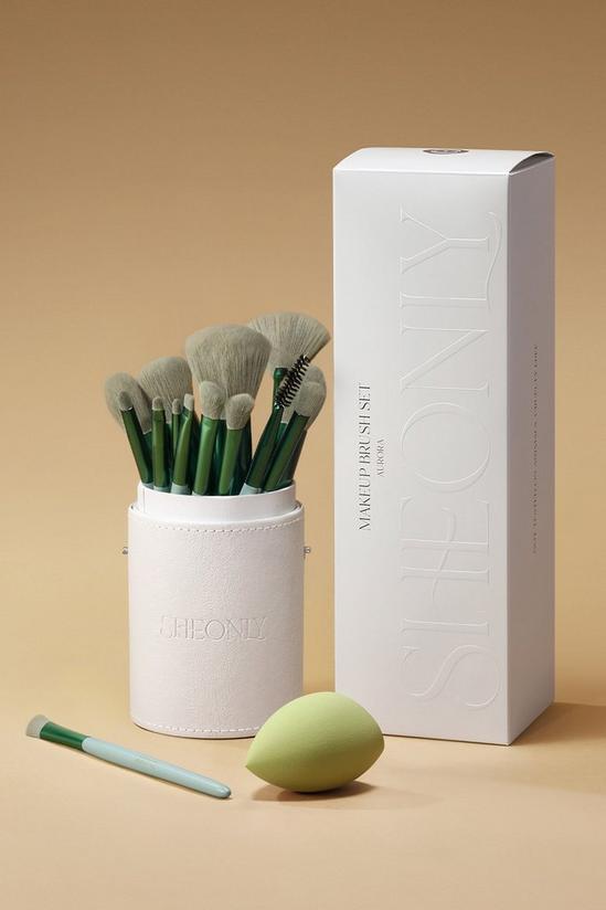SHEONLY 14 Pcs "Sprout-Green" Professional Makeup Brush Set 5