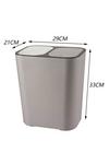 Living and Home 15L Rubbish Bin Dustbin Recycling 2 Section Dry Wet Separation Push-type Spring Lid Sorting Trash Can Kitchen thumbnail 6