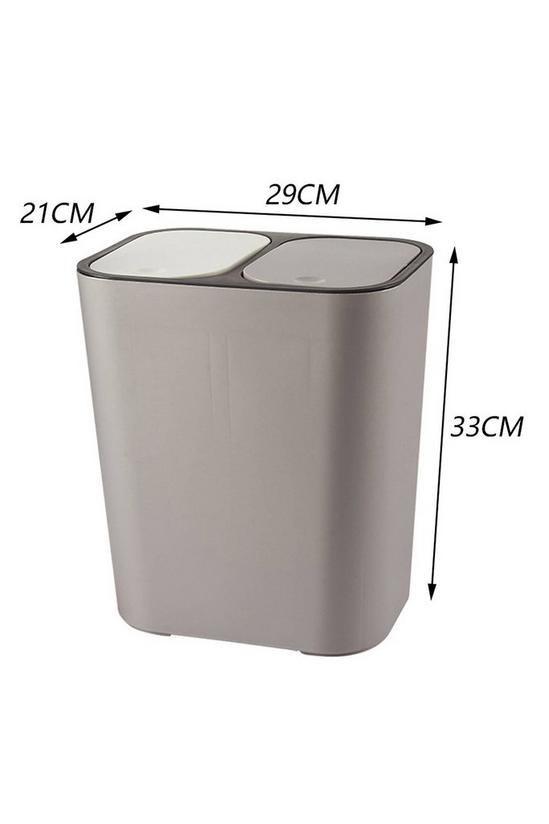 Living and Home 15L Rubbish Bin Dustbin Recycling 2 Section Dry Wet Separation Push-type Spring Lid Sorting Trash Can Kitchen 6