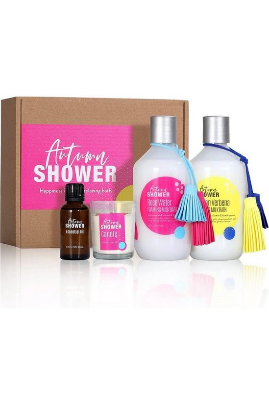 Living and Home 4Pcs Bubble Bath Gift Set - Shower Foaming Milk Bath with Pure Epsom Salt Spa Gifts for Women 5