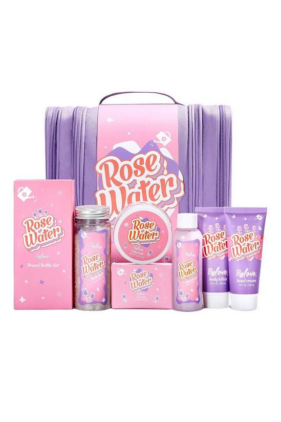 Living and Home 10 Piece Women's Travel Toiletry Bag Rose Water Body Wash Sets Bathing Gift Set 1