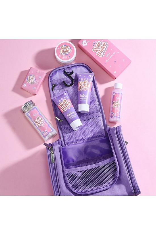 Living and Home 10 Piece Women's Travel Toiletry Bag Rose Water Body Wash Sets Bathing Gift Set 2