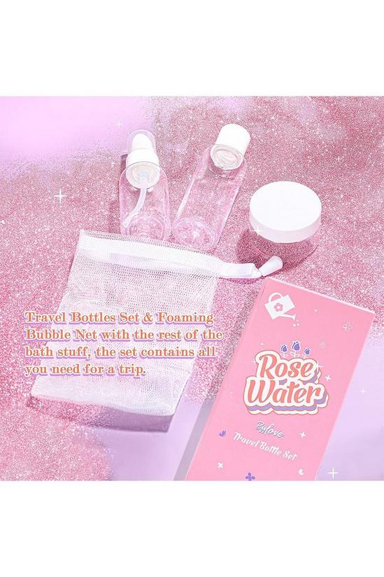 Living and Home 10 Piece Women's Travel Toiletry Bag Rose Water Body Wash Sets Bathing Gift Set 3