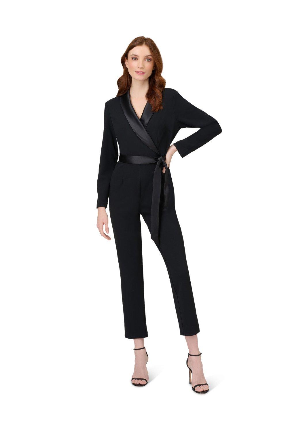 Dresses Crepe Tuxedo Jumpsuit Adrianna Papell