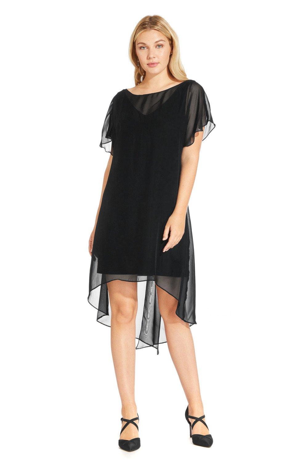 Dresses Chiffon Overlay Draped Dress Adrianna Papell