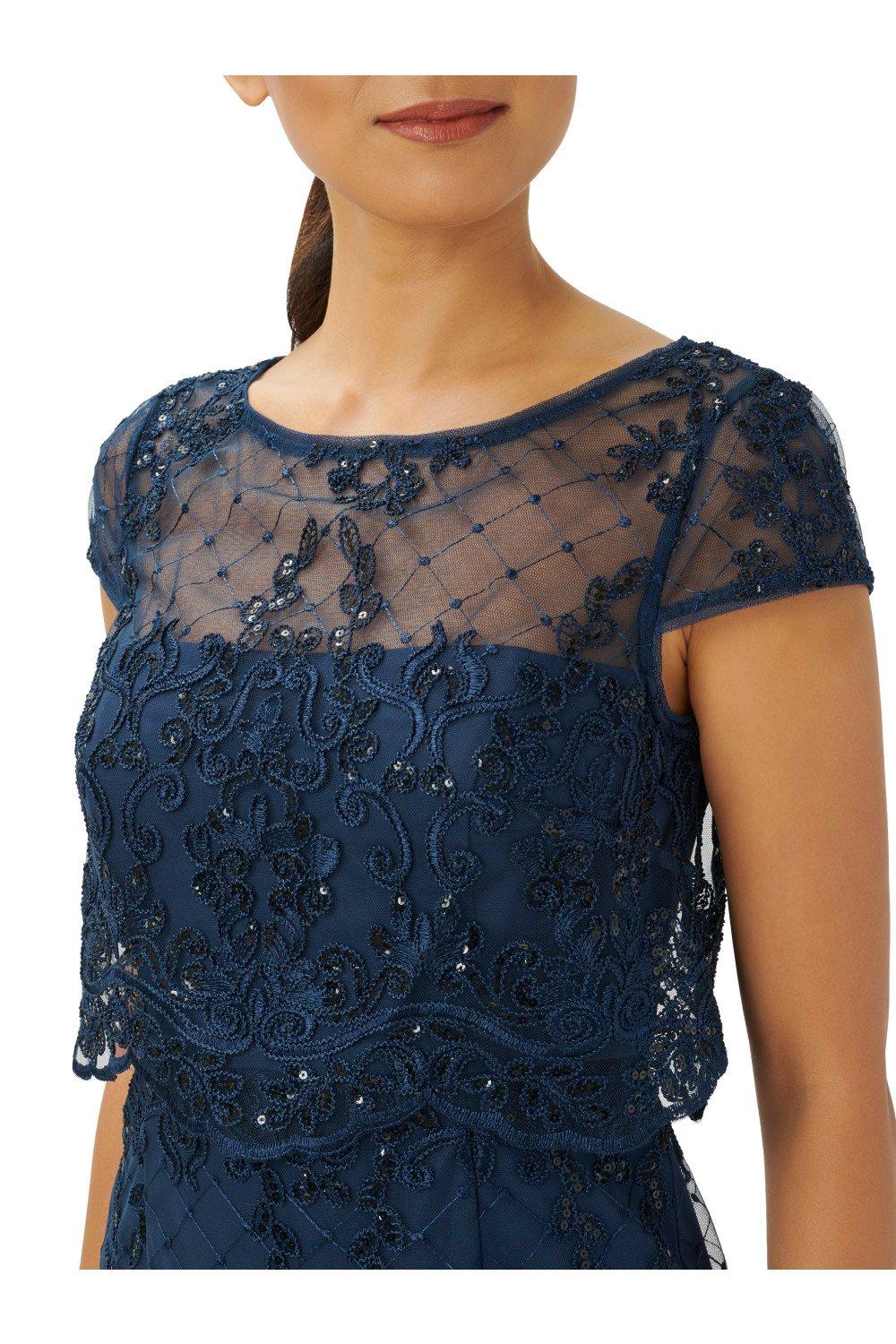 Dresses Embroidery Column Gown Adrianna Papell