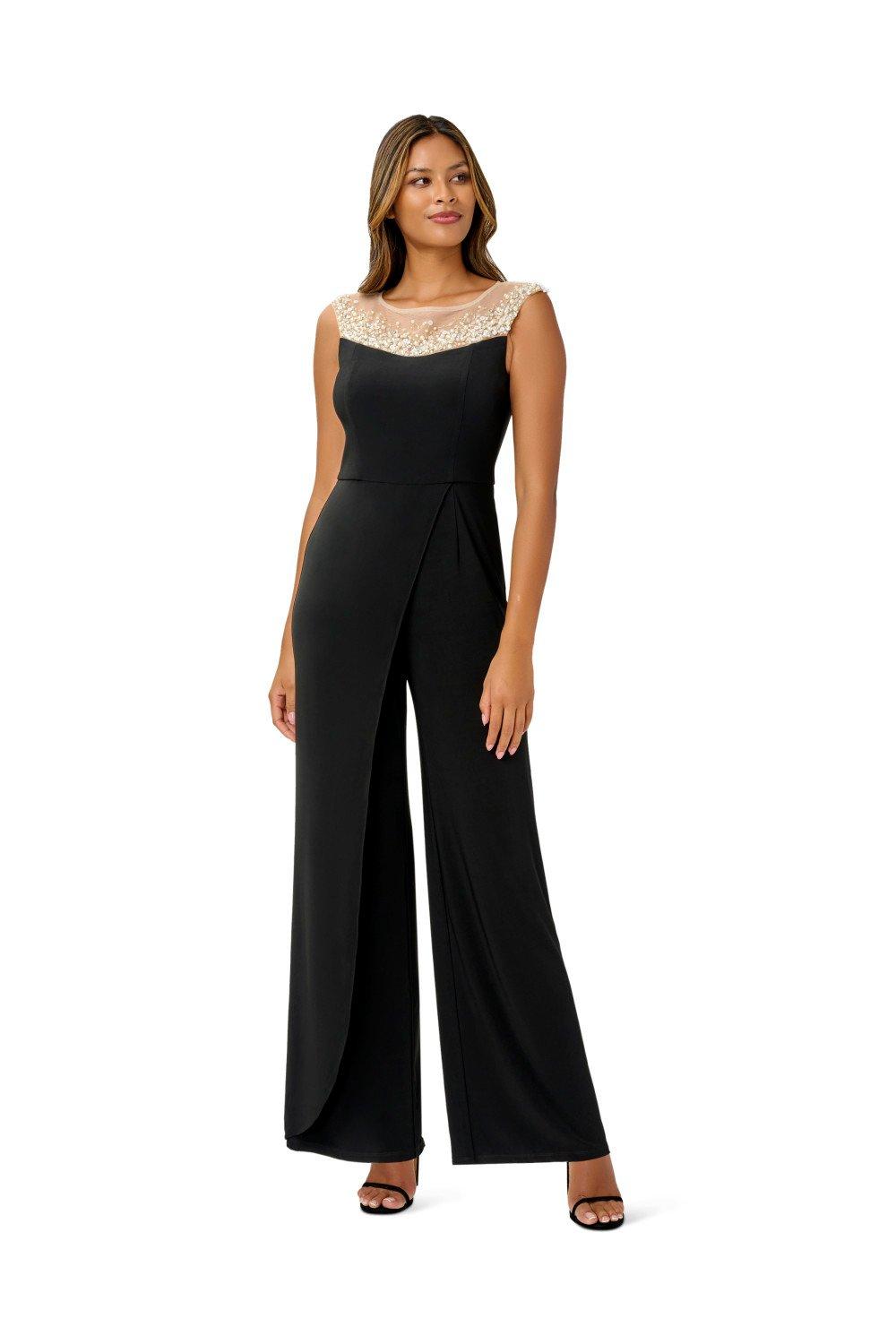 Jumpsuits Pearl Beaded Jersey Jumpsuit Adrianna Papell