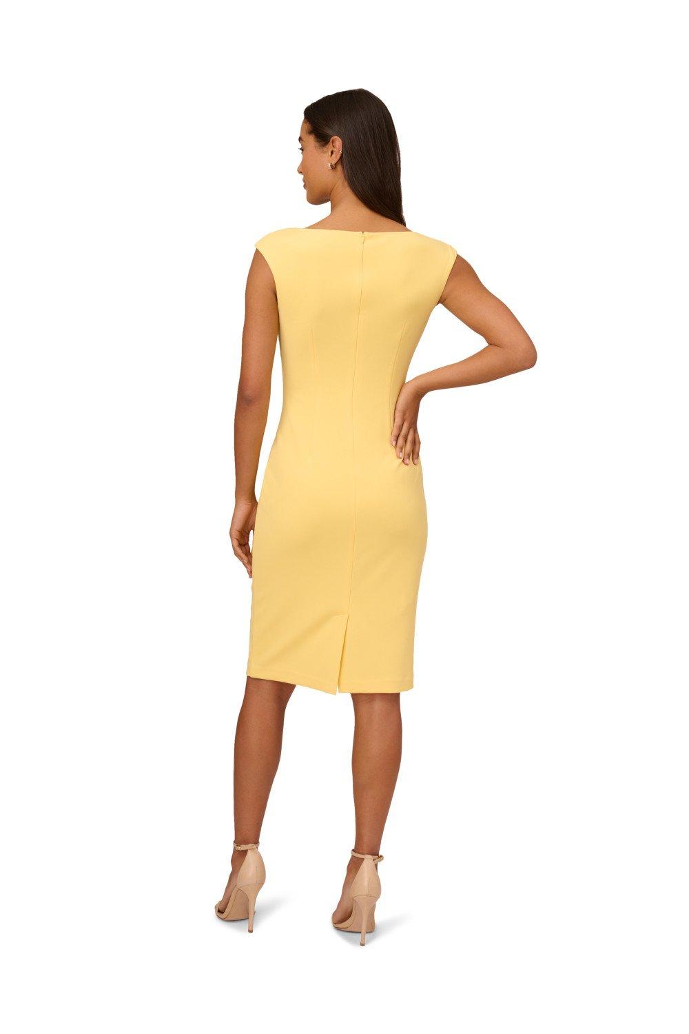 Dresses Crepe Draped Overlay Dress Adrianna Papell