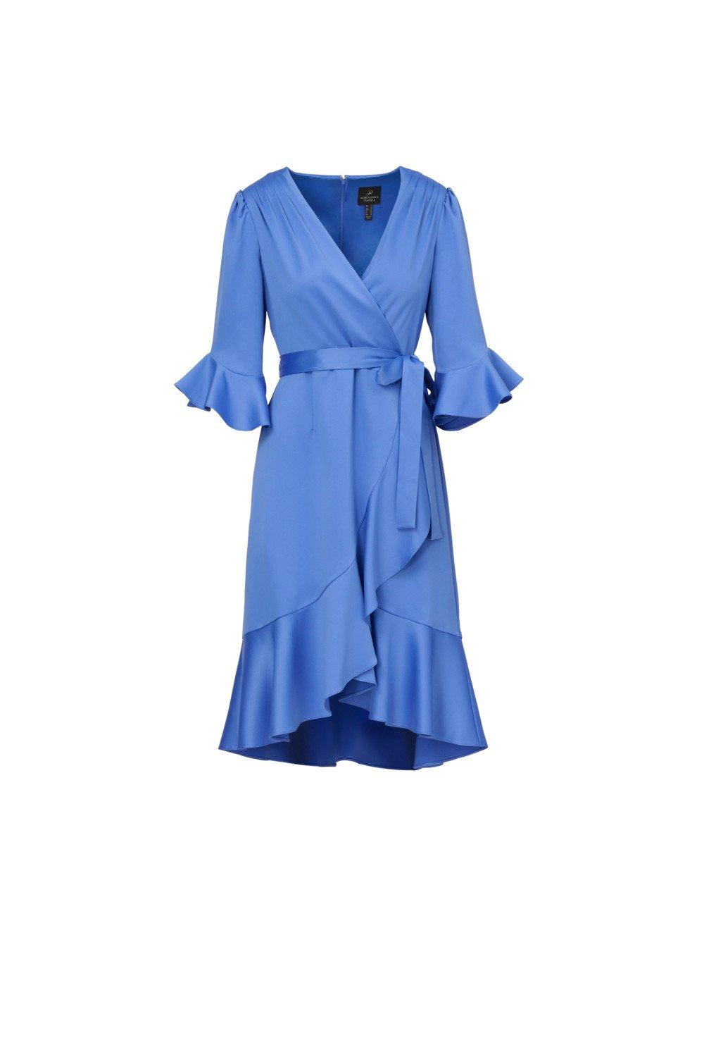 Dresses Satin Faux Wrap Dress Adrianna Papell