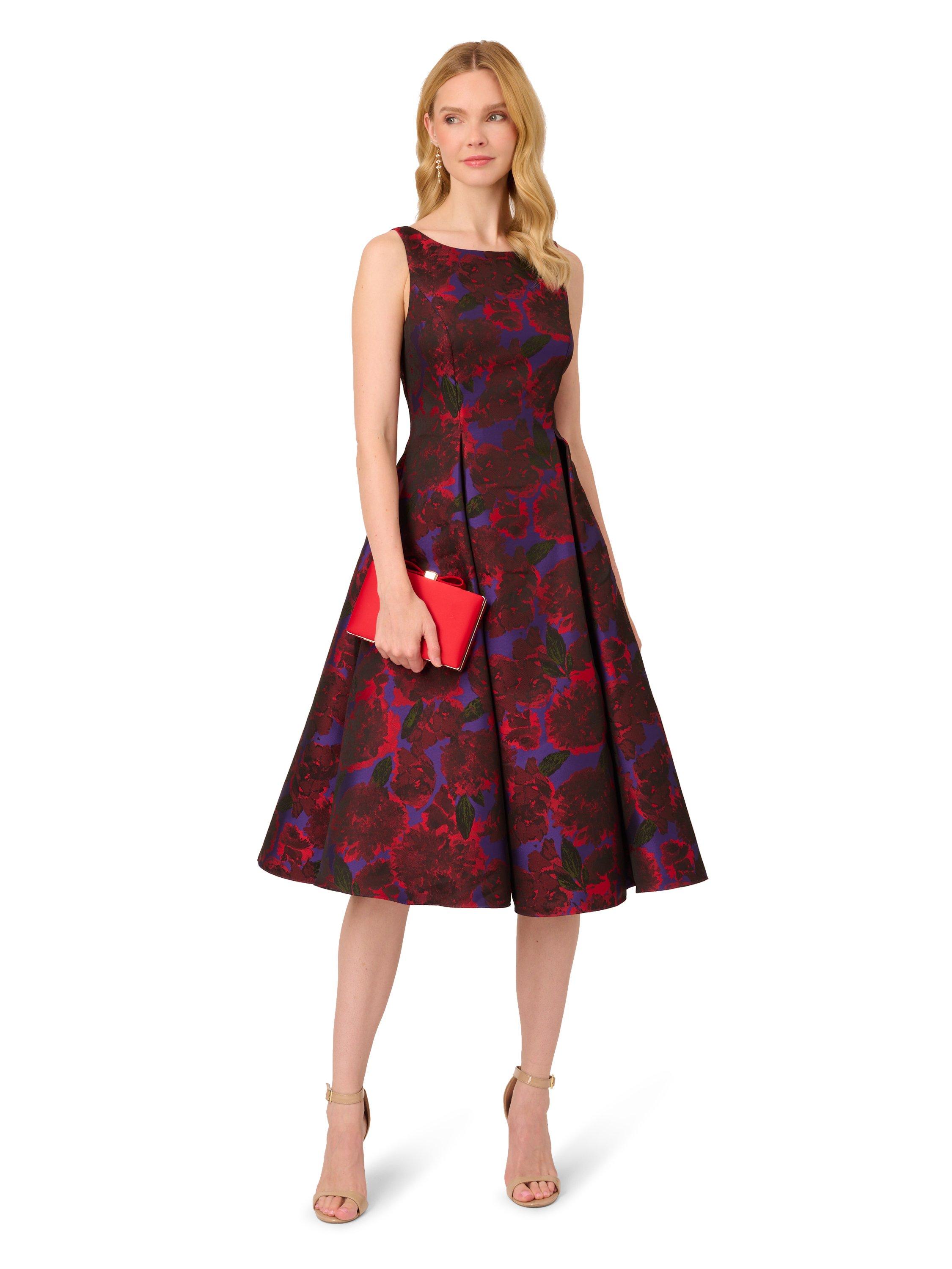 Dresses Jacquard Tea Length Dress Adrianna Papell