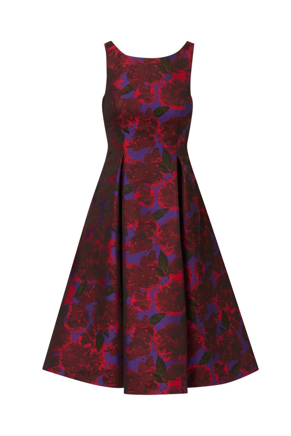 Dresses Jacquard Tea Length Dress Adrianna Papell