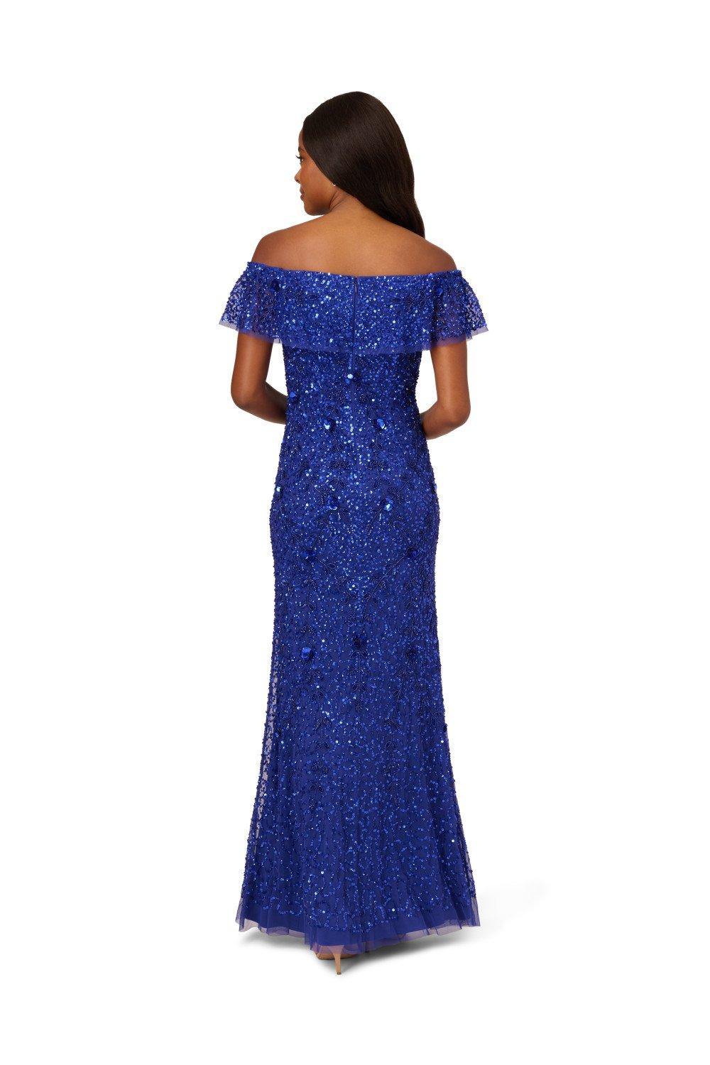 Dresses Beaded Mesh Gown Adrianna Papell