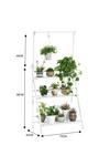 Living and Home 3-Tier Foldable Wooden Ladder Shelf with Hanging Rod thumbnail 2
