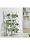 Living and Home 3-Tier Foldable Wooden Ladder Shelf with Hanging Rod thumbnail 5