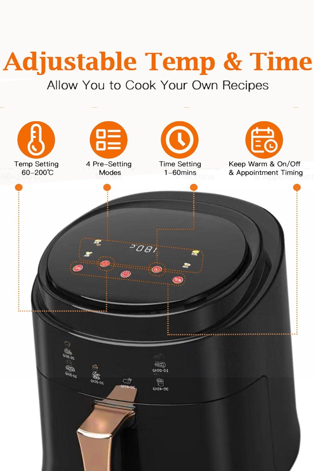 Living and Home DM0495 8L Black Touchscreen Air Fryer