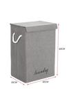 Living and Home 72L Cotton and Linen Waterproof Foldable Laundry Baskets Laundry Hamper with Lid and Rope Handles thumbnail 6