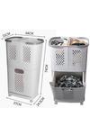 Living and Home 3 Compartment Laundry Baskets Laundry Sorter Rolling Laundry Hamper thumbnail 5