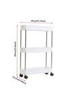 Living and Home Slim Standing 3-Tier Corner Storage Rack Shelf Plastic for Kitchen Bathroom thumbnail 2