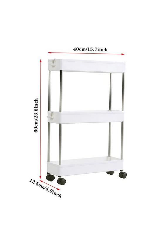 Living and Home Slim Standing 3-Tier Corner Storage Rack Shelf Plastic for Kitchen Bathroom 2