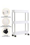 Living and Home Slim Standing 3-Tier Corner Storage Rack Shelf Plastic for Kitchen Bathroom thumbnail 3