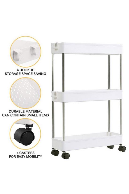 Living and Home Slim Standing 3-Tier Corner Storage Rack Shelf Plastic for Kitchen Bathroom 3