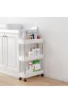 Living and Home Slim Standing 3-Tier Corner Storage Rack Shelf Plastic for Kitchen Bathroom thumbnail 4