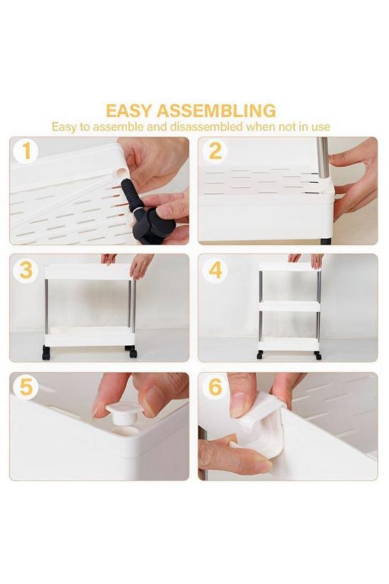 Living and Home Slim Standing 3-Tier Corner Storage Rack Shelf Plastic for Kitchen Bathroom 6