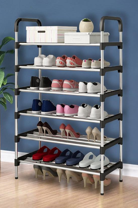 Living and Home 6 Tiers Shoe Rack Organizer Stainless Steel Stackable Space Saving Shoe Shelf 1