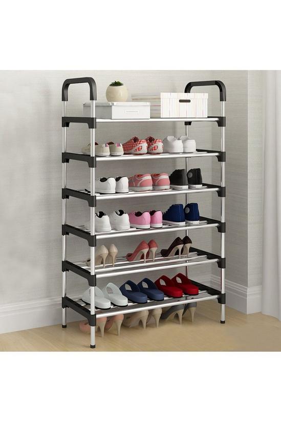 Living and Home 6 Tiers Shoe Rack Organizer Stainless Steel Stackable Space Saving Shoe Shelf 2