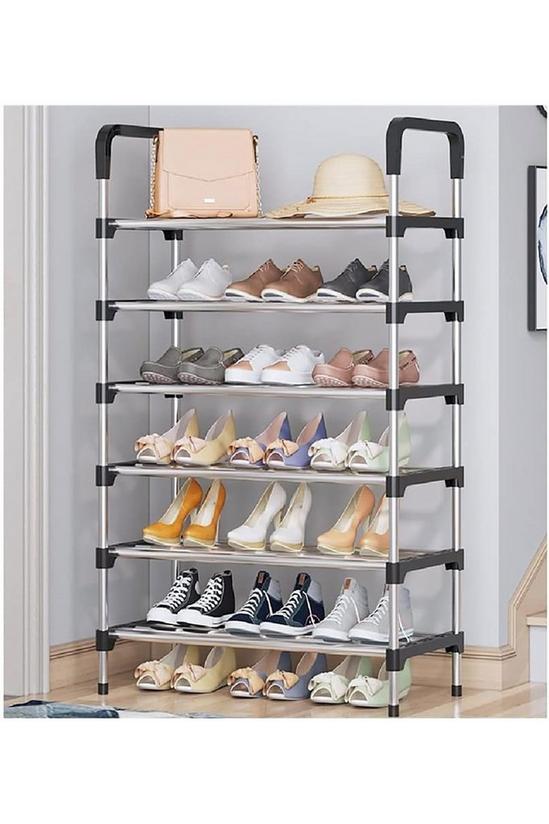 Living and Home 6 Tiers Shoe Rack Organizer Stainless Steel Stackable Space Saving Shoe Shelf 3