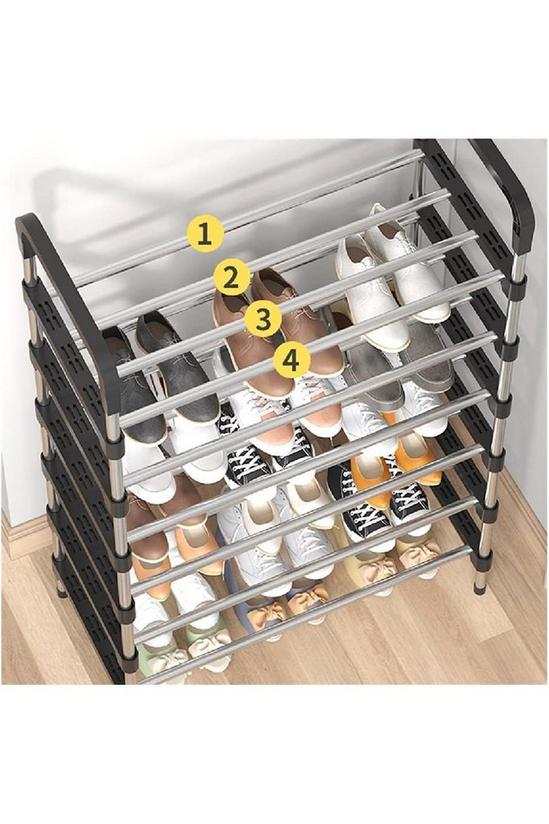 Living and Home 6 Tiers Shoe Rack Organizer Stainless Steel Stackable Space Saving Shoe Shelf 4
